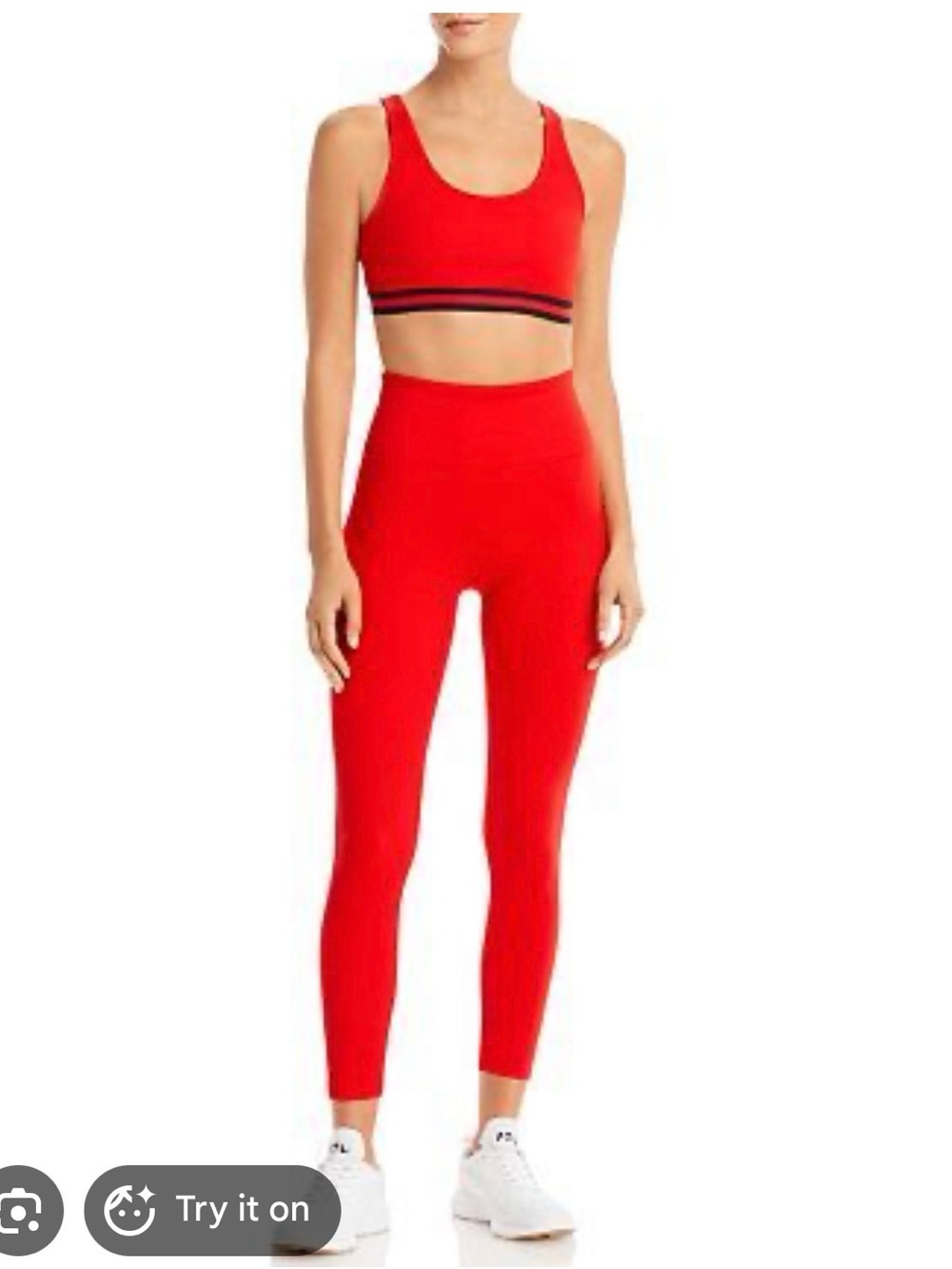 Solid & Striped Red Ribbed Leggings
